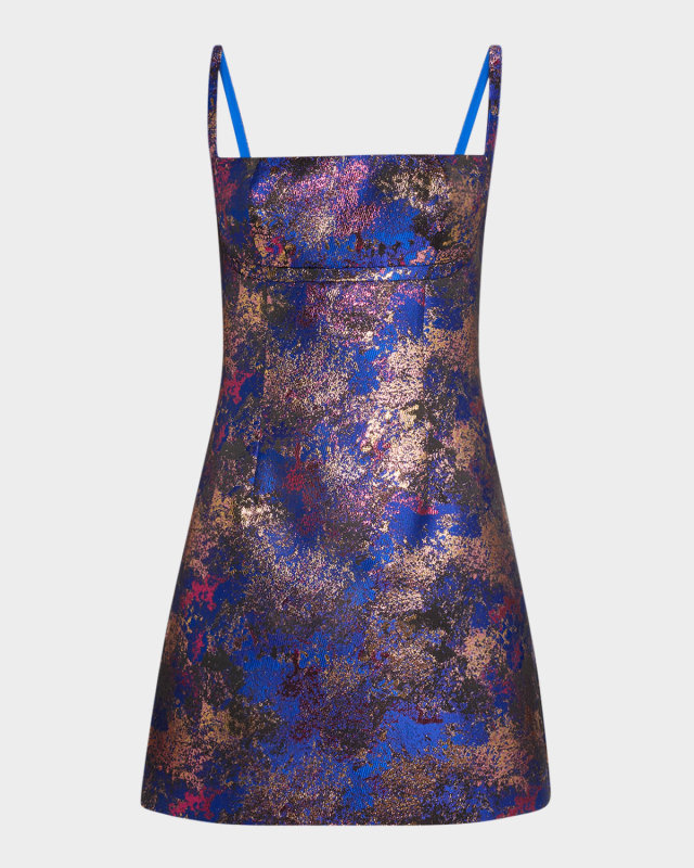 Gwendolyn Metallic Jacquard Mini Dress